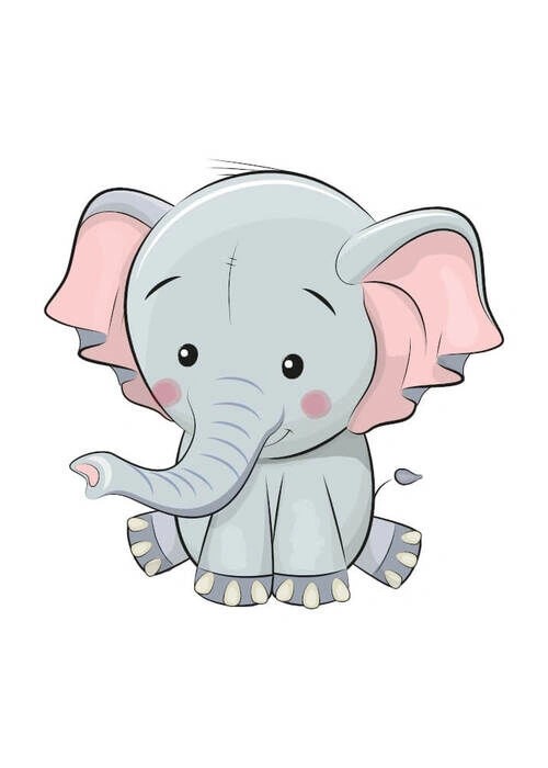 Børneplakat - cute Elefant