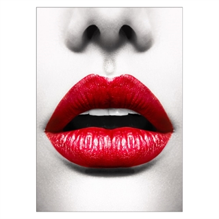 Plakat kvinde mund med meget røde læber