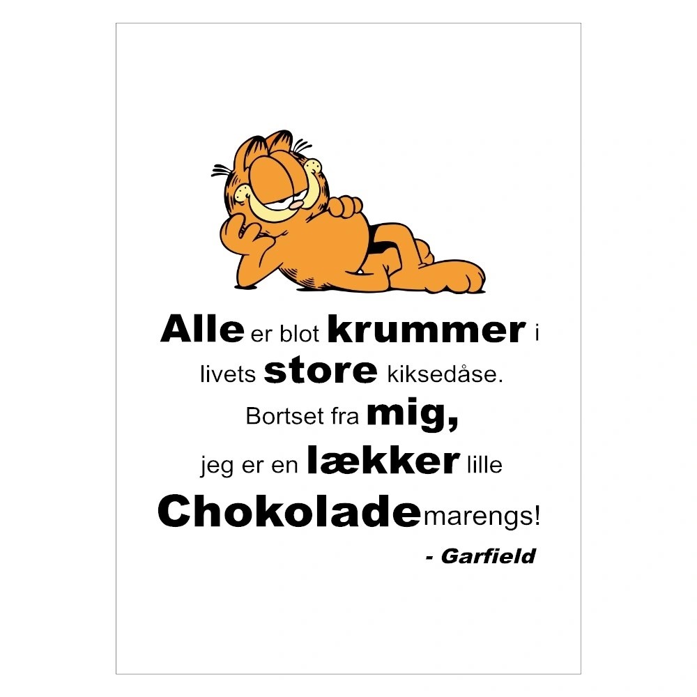Citat af Garfield plakat med citat køb den her.