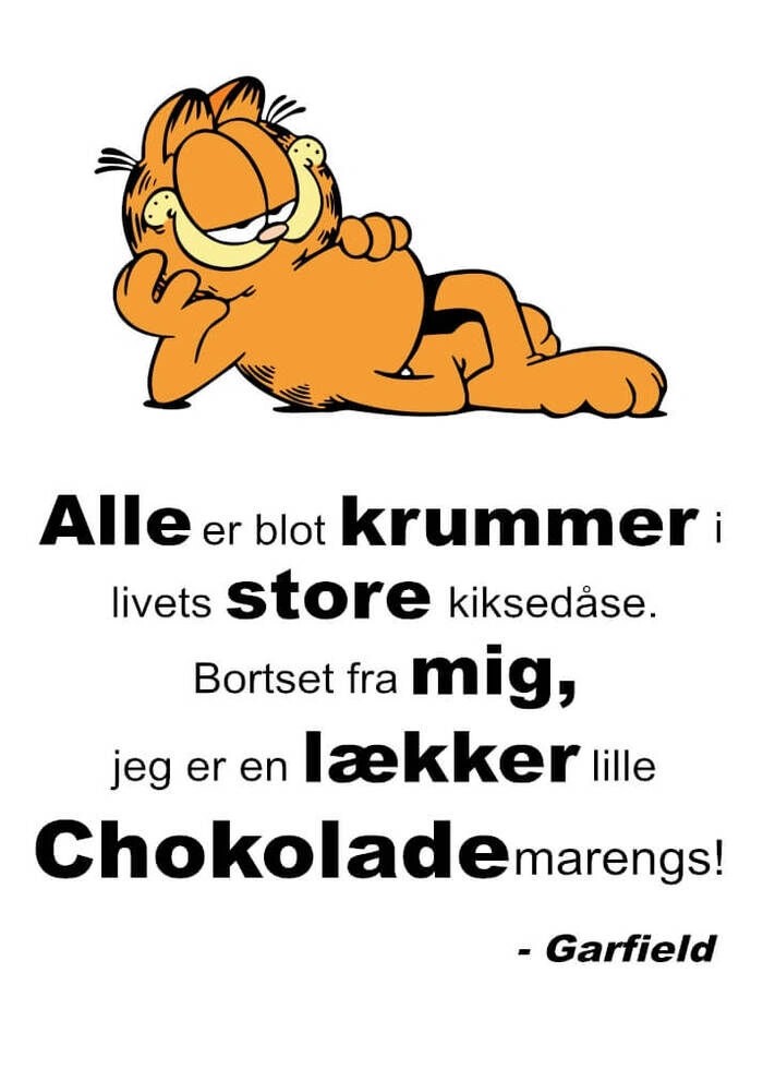 Enormt sjovt citat af tegneseriefiguren Garfield 