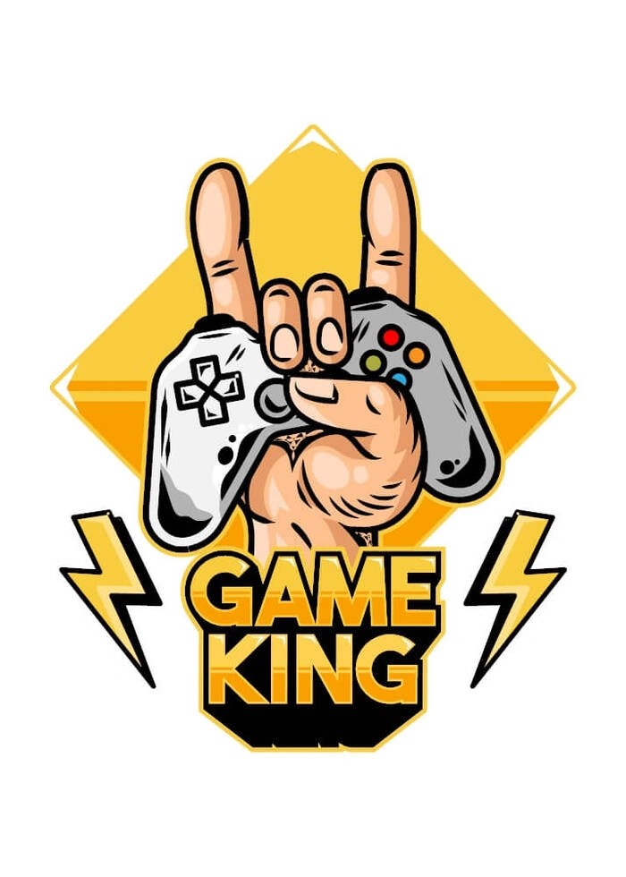 Plakat med teksten game king med controller