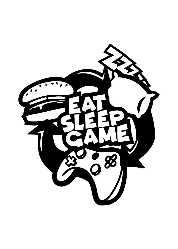 Plakat med teksten eat sleep game - controller