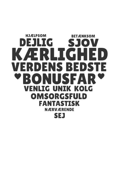 Hjerte bonusfar inkl. 2 valgfrie tekst linjer