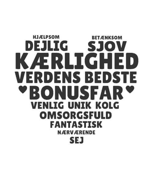 Hjerte bonusfar inkl. 2 valgfrie tekst linjer