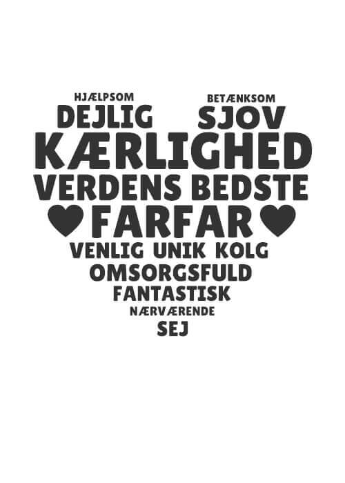 Hjerte farfar inkl. 2 valgfrie tekst linjer