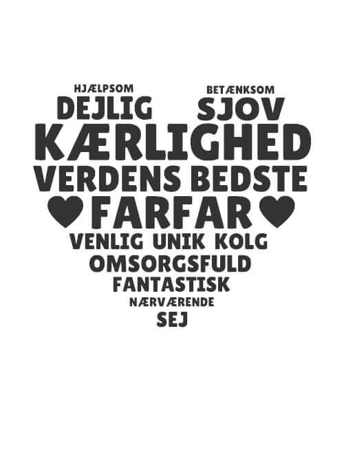 Hjerte farfar inkl. 2 valgfrie tekst linjer