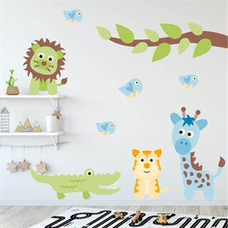 Printet Unikke Jungledyr - wallstickers