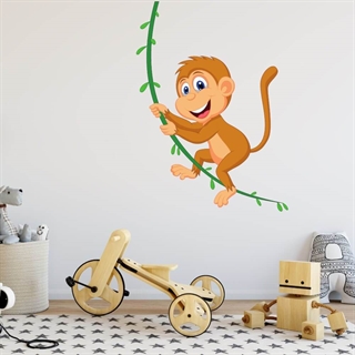 Printet Abe svinger i lian - wallstickers