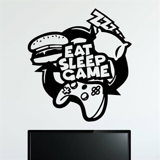 EAT SLEEP GAME BURGER - wallstickers