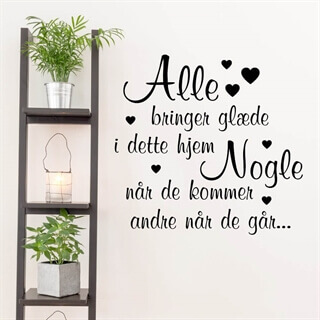Alle bringer glæde i hjemmet - Wallstickers