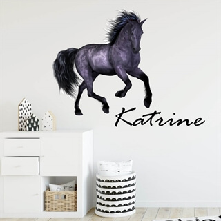 Eget navn med hest  - wallstickers