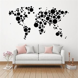 Dots verdenskort - wallstickers