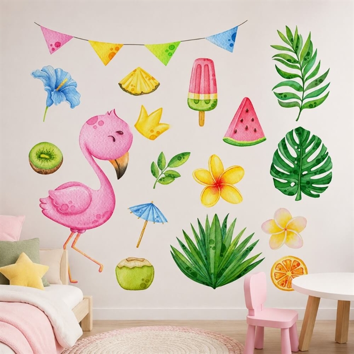 Tropisk Flamingo – Wallstickers
