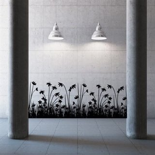 Græs med blomster - wallstickers