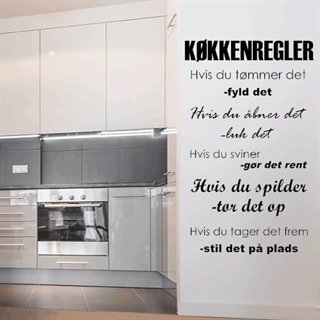 Køkkenregler - wallstickers
