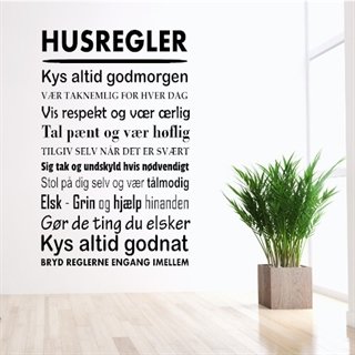 Husregler - kys godmorgen - wallstickers
