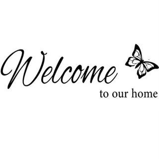 Welcome med sommerfugl - wallstickers