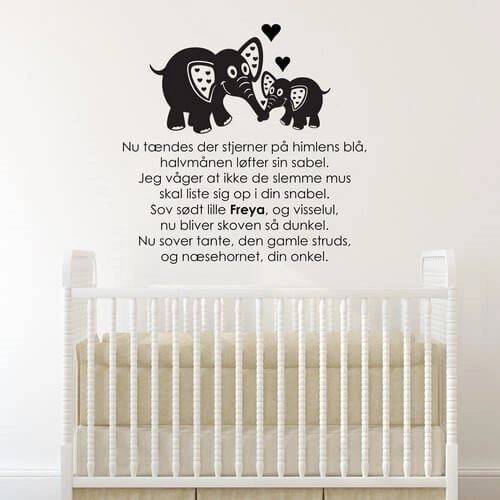 Personlig Vuggevise med navn - wallstickers
