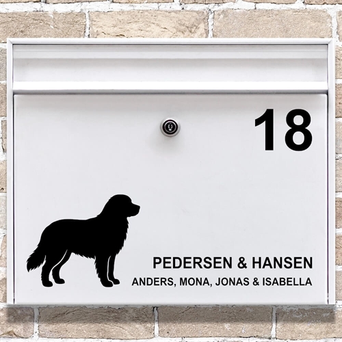 Postkasse stickers Berner Sennenhund silhouette