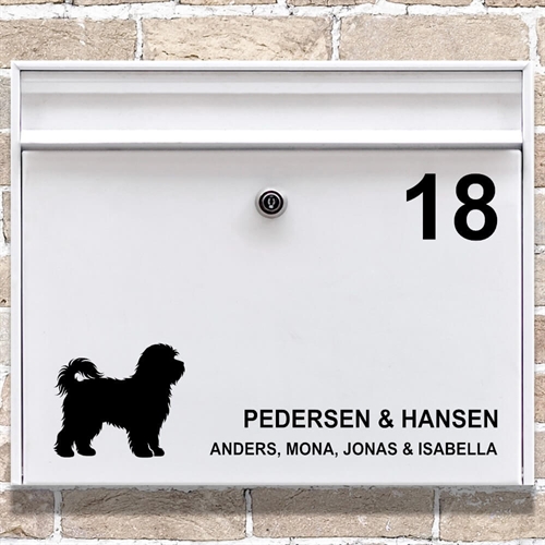 Postkasse stickers Bichon Havanais silhouette