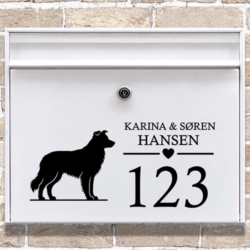 Postkasse stickers med Border Collie silhouette