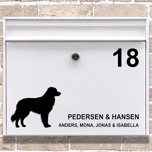 Postkasse stickers Border Collie silhouette