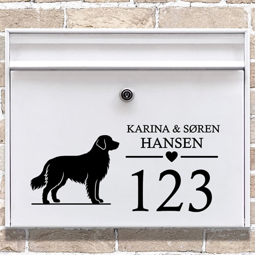 Postkasse stickers med Golden retriever silhouette
