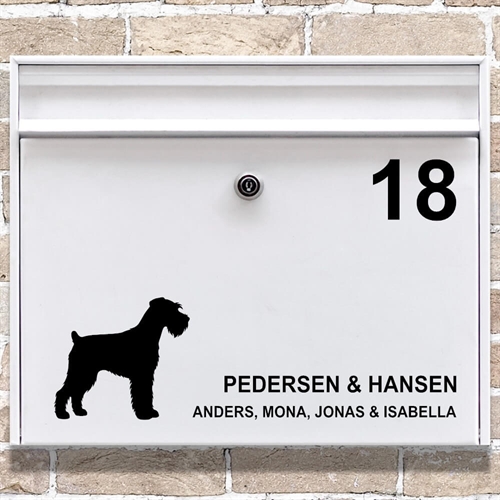 Postkasse stickers Miniature Schnauzer silhouette