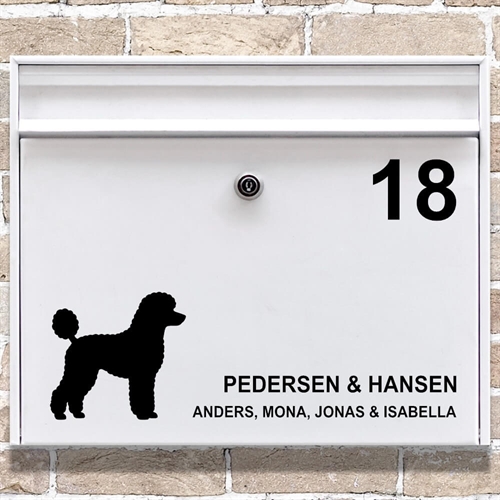 Postkasse stickers Toy Puddel silhouette