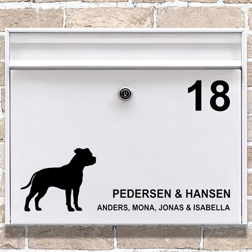 Postkasse stickers Staffordshire bull terrier silhouette