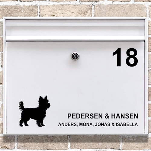 Postkasse stickers Yorkshire Terrier silhouette