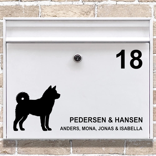 Postkasse stickers Akita silhouette