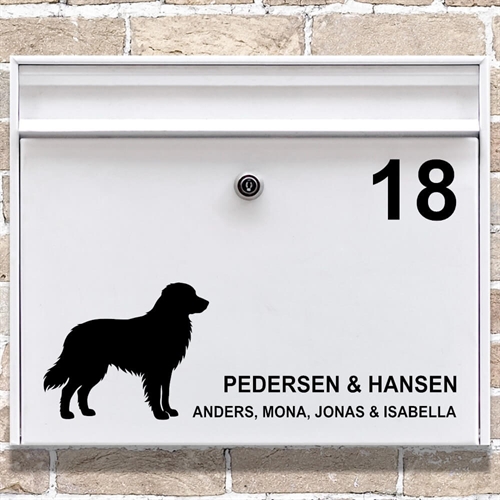 Postkasse stickers Australsk Shepherd silhouette