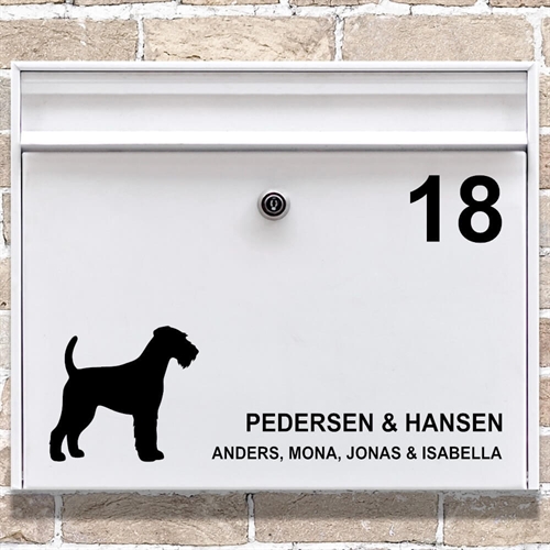 Postkasse stickers Airedale Terrier silhouette