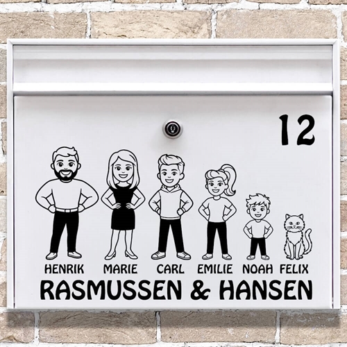 Postkasse stickers - Familie 8 