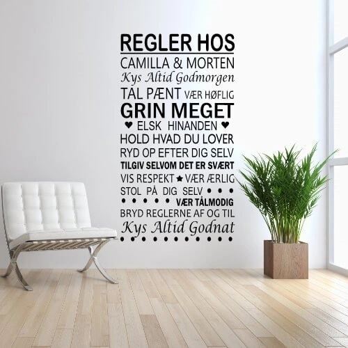 Regler hos (valgfri navne) - wallstickers