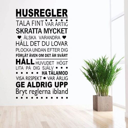 Wallsticker med moderne husregler