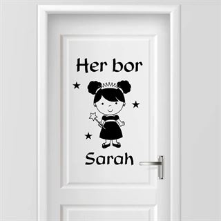 Her bor med prinsesse - wallstickers