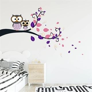 Uglegren i lilla nuancer - wallstickers