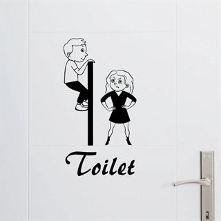 Wallsticker Toilet skilt 