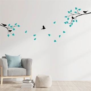 Unik gren med fugle Wallsticker