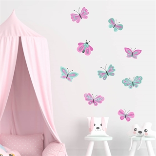 Pastel sommerfugle - wallstickers