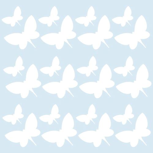 24 hvide sommerfugle wallstickers