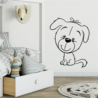 WALLSTICKER MED CUTE HUND 3