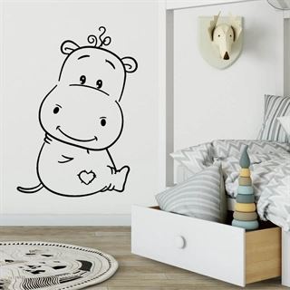 WALLSTICKER MED CUTE FLODHEST 4