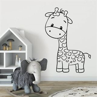 WALLSTICKER MED CUTE GIRAF 5