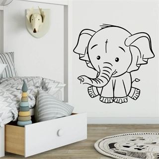 WALLSTICKER MED CUTE ELEFANT 6