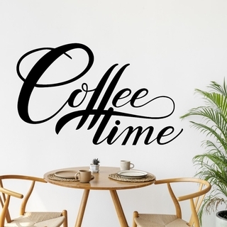 wallsticker til køkkenet med teksten "Coffee time"