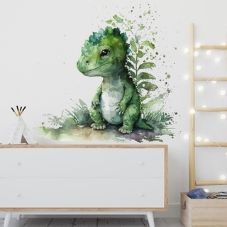 Grøn dinosaurer akvarel wallsticker