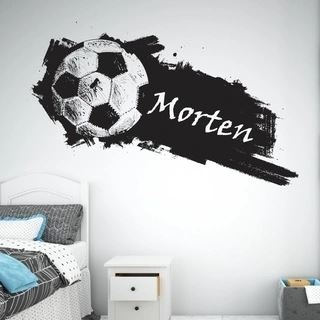 Flyvende fodbold med navn wallsticker